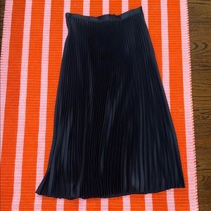 Theory Navy Pleated Midi Skirt - Classic Women’s Skirt